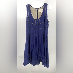 Aijek‎ navy dress with cutouts, nude liner, size 3 (10-12)
